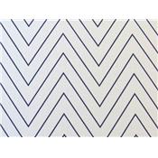 Tissu Sergé Blanc Imprimé Chevron Bleu Marine