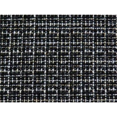 Tissu Tweed Noir / Blanc Lurex Doré