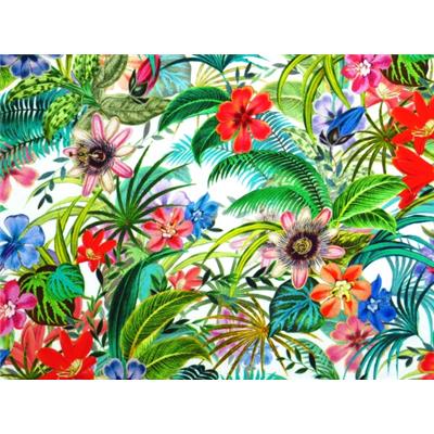 Tissu Voile de Viscose Fleur Tropical