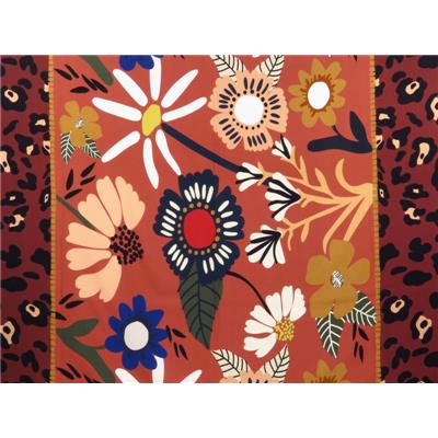 Tissu Voile de Viscose Graphique & Fleurs Vintage