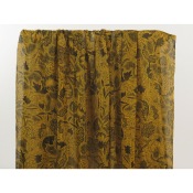 Tissu Voile Lurex Ocre Fleurs Ethniques