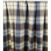 Tissu Lainage Léger 100 % Laine TARTAN Ecru / Bleu