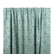 Tissu Maille Molleton Fleurs & Libellule Céladon