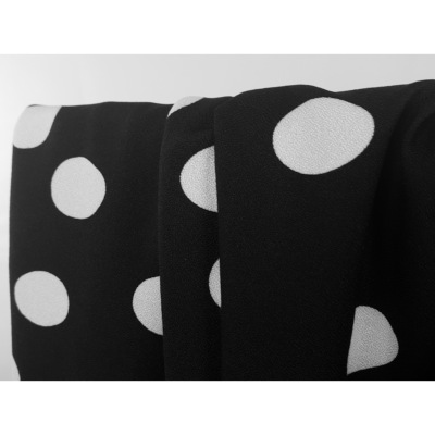 Tissu Crepe EVA Grandiose Noir & Blanc Dots