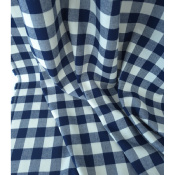 Tissu Flanelle 100 % Viscose Maxi Vichy Marine & Ecru
