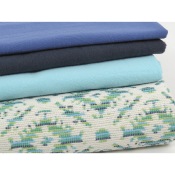 Tissu Tweed Jacquard Aztèque Bleu Vert