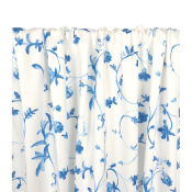 Tissu Maille Interlock 100 % Coton Flowers Bleu