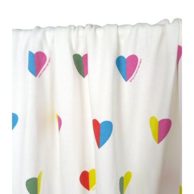 Tissu Maille Molleton Coton BIO Cœurs S.MC