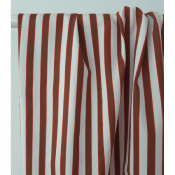 Tissu Popeline 100 % Coton Rayures Acajou / Vermillon