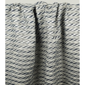 Tissu Toile Jacquard Rayures Marine Lurex Argent