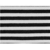 Tissu Jersey Structuré Rayé Noir / Blanc