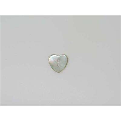 Bouton Coeur Nacré 12 mm