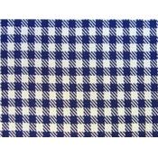 Tissu Lainage Fin Carreaux Blanc / Bleu Nuit