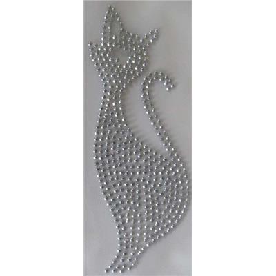Thermocollant Chat Strass 2 mm Argent