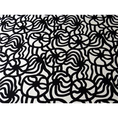 Tissu Jersey Viscose / Elasthanne Imprimé Abstrait Noir / Blanc