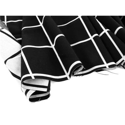Coupon Carreaux Fenêtres Tissé Noir & Blanc 50 cm x 140 cm