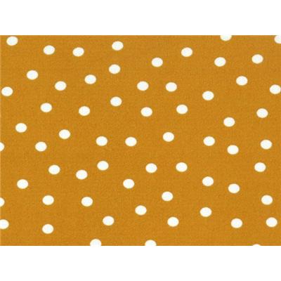 Tissu Crepe Moutarde Pois Blanc