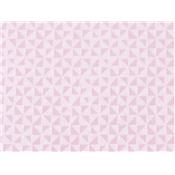 Tissu Jacquard Graphique Beige Clair / Rose Pale