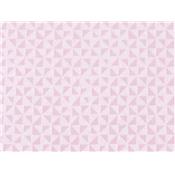 Tissu Jacquard Graphique Beige Clair / Rose Pale