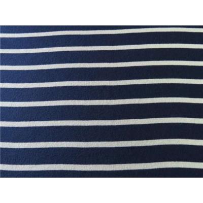 Tissu Jersey Cote1x1 Rayé Bleu Marine / Ecru