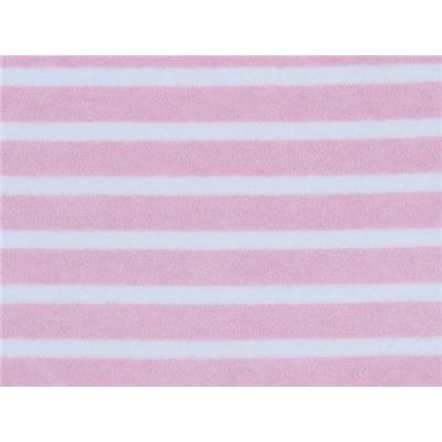 Tissu Jersey Rayé Double Face Rose / Blanc