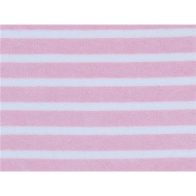 Tissu Jersey Rayé Double Face Rose / Blanc