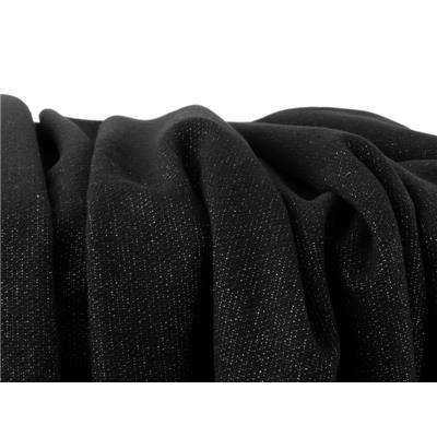 Tissu Lainage Léger Noir / Lurex Argent