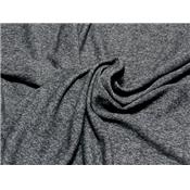 Tissu Maille Chiné Noir / Gris Gratté