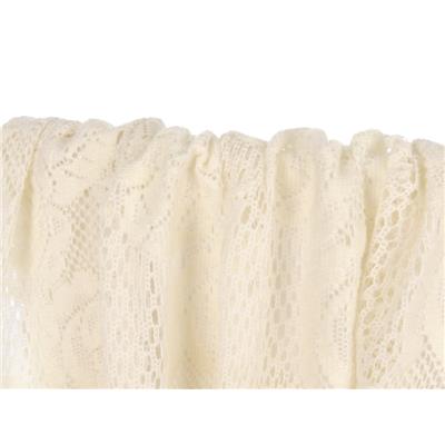 Tissu Maille Mélange Laine Effet Dentelle Ivoire