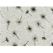 Tissu Molleton Dandelion Gris Chiné Foil Doré Envers Minkee