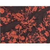 Tissu Jersey Viscose / Laine Choco Imprimé Fleurs