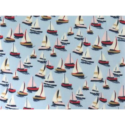 Tissu Voile de Coton Imprimé Bateaux