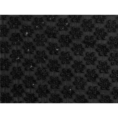 Tissu Voile Fleur Brodée & Sequin
