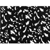 Tissu Voile de Viscose Abstrait Noir & Blanc