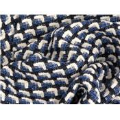 Tissu Tweed Bleu & Blanc / Lurex