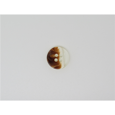 Bouton Rond Transparent Beige / Brun Marbré 15 mm