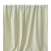 Tissu Chambray 100 % Coton Vichy Kaki Clair / Blanc