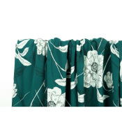 Tissu Crepe Viscose Fleuri Vert Paon