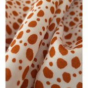 Tissu Popeline 100 % Viscose Abstract Dots Terracotta