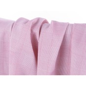 Tissu Prince de Galles Viscose / Coton Rose