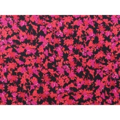 Tissu Crepe Viscose Fleurs Fuchsia / Rouge