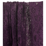 Tissu Dentelle Fleurs Prune