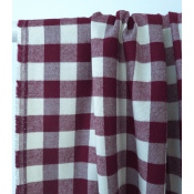 Tissu Flanelle 100 % Viscose Maxi Vichy Bordeaux & Ecru