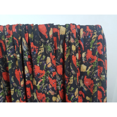 Coupon Maille Jersey Viscose / Elasthanne L.O.L Noir / Rouge 50 cm x 144 cm