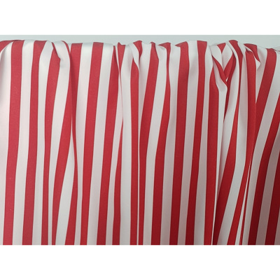 Tissu Popeline 100 % Coton Rayé Blanc / Rouge