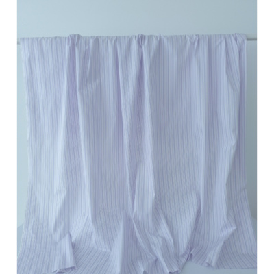 Tissu Popeline 100 % Coton Rayures et Jacquard Parme