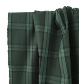 Tissu Popeline 100 % Coton TARTAN Vert & Noir