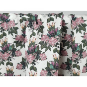 Tissu Satin de Coton Fleurs & Feuillage Graphique