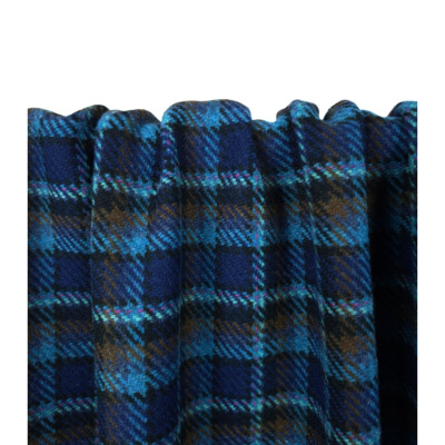 Tissu Tweed Mélange Laine Carreaux Bleu