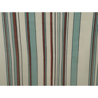 Tissu Voile Coton / Soie Rayure Beige / Céladon